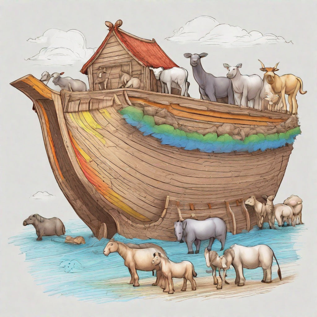 Draw Noah's Ark with Color StepbyStep Guide HEART4ART.LIVE