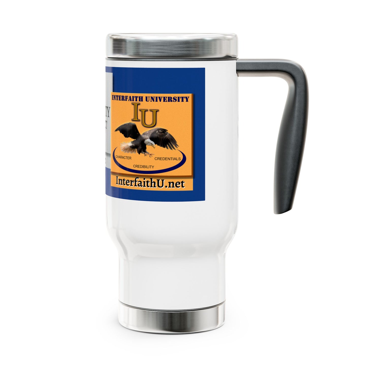 IU/FOFMI Stainless Steel Travel Mug with Handle, 14oz