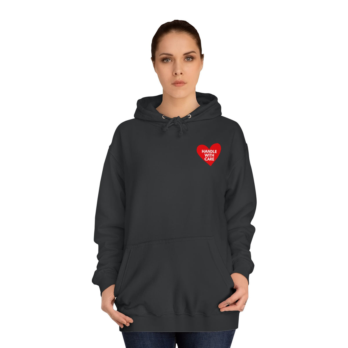 HANDLE WITH CARE Unisex College Hoodie