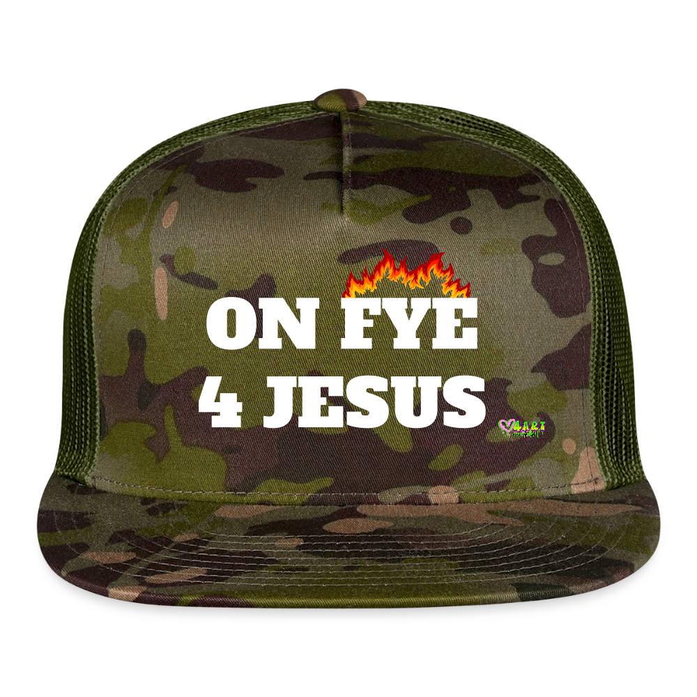 ON FYE 4 JESUS Trucker Hat - MultiCam\green