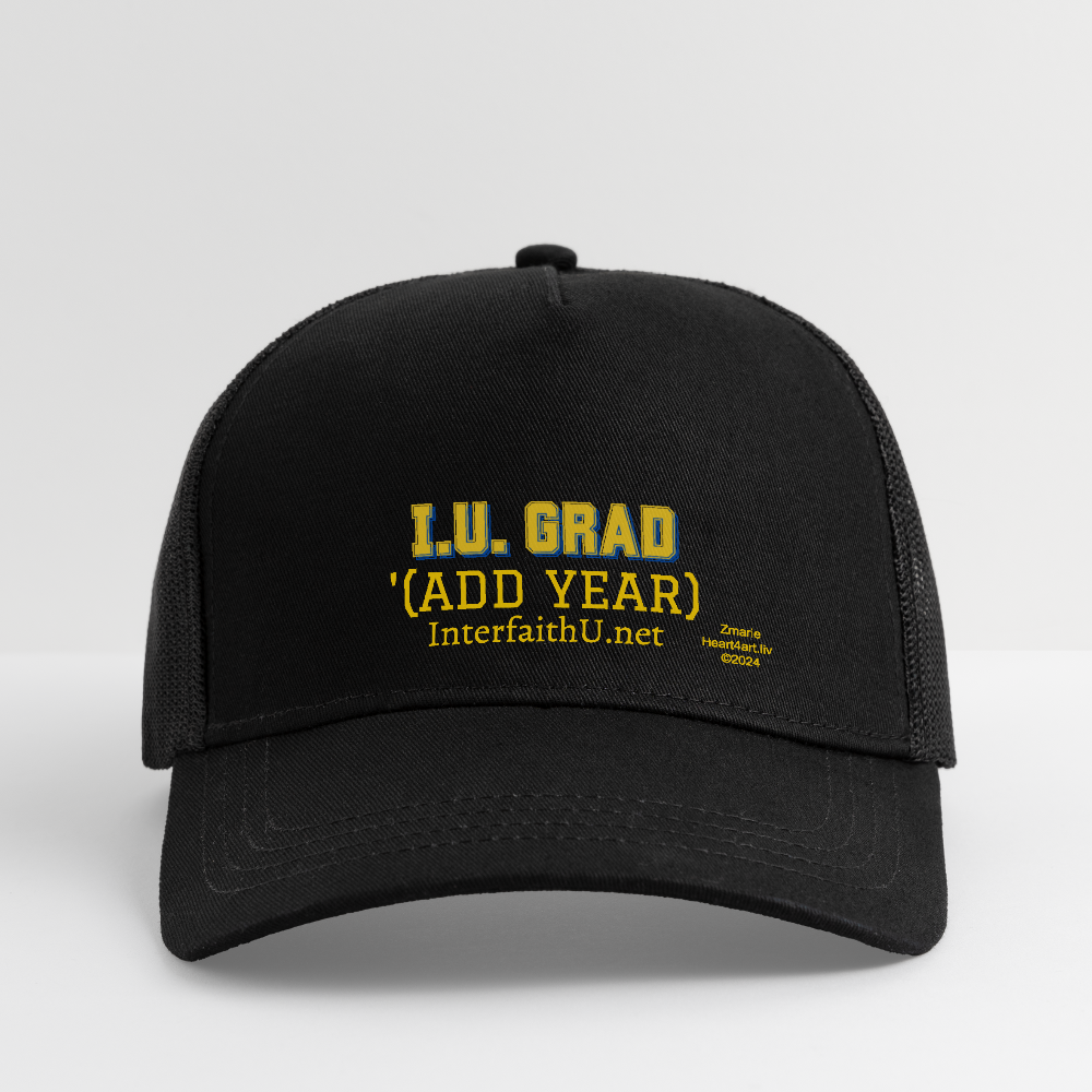 Interfaith University Eco Trucker Cap - black/black