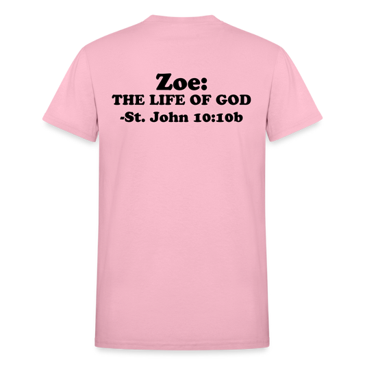 THE ZOE LIFE OF GOD Gildan Ultra Cotton Adult T-Shirt - light pink