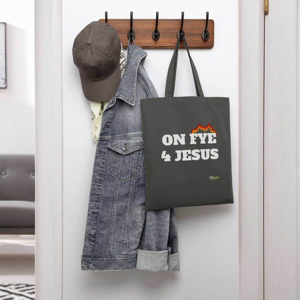 ON FYE 4 JESUS Tote Bag - charcoal