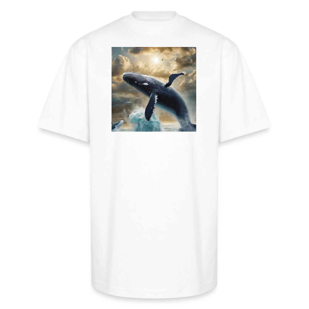 Creation of Whales and Animals Unisex Oversized Heavyweight T-Shirt - white