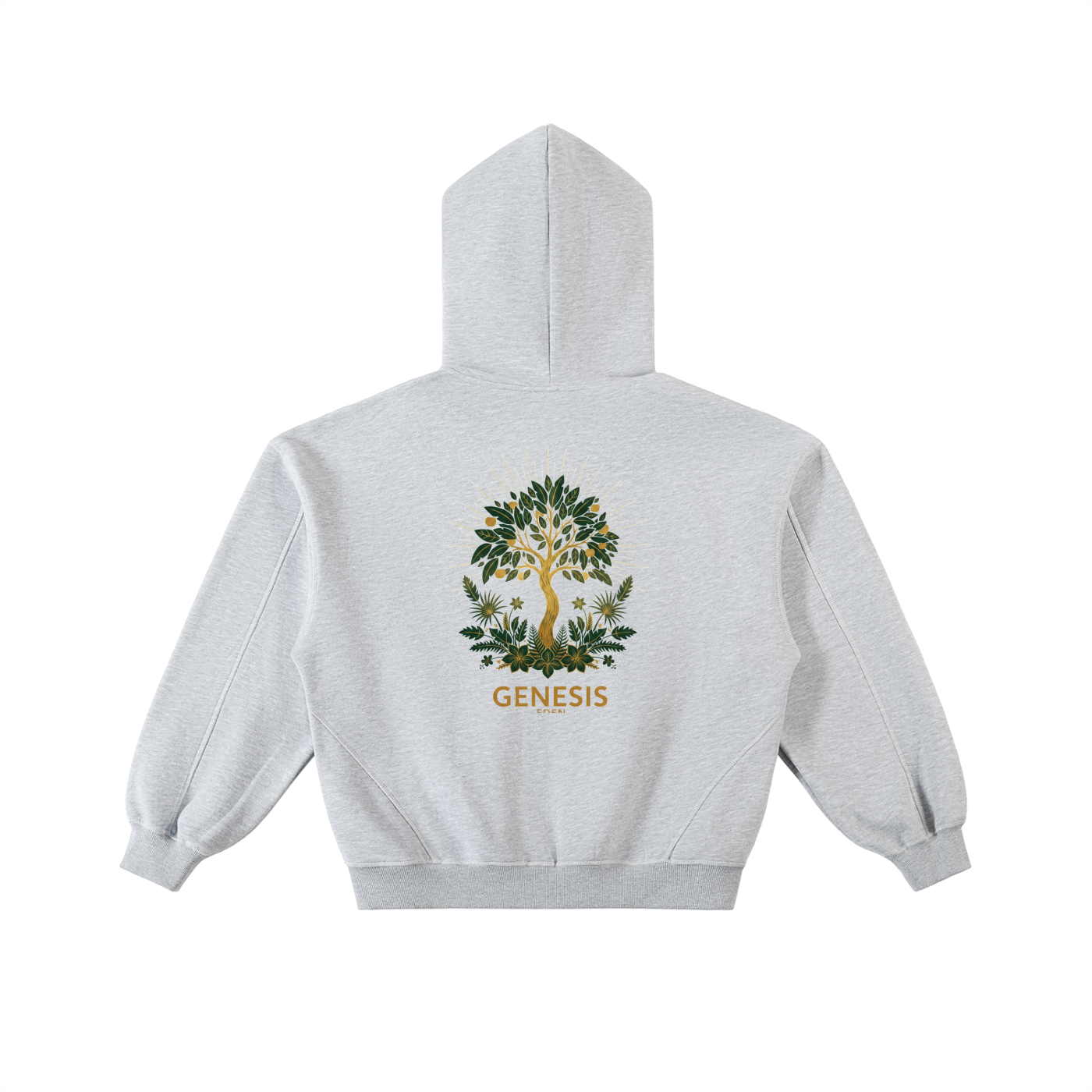 THE GENESIS COLLECTION: THE GARDEN Unisex Contrast-Stitched Boxy Fleece Zip Hoodie