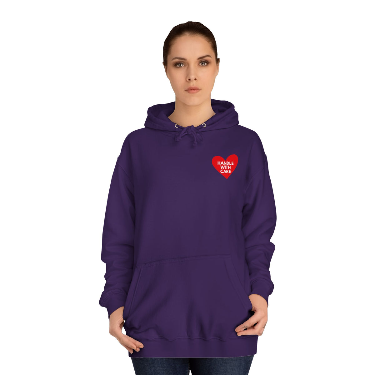 HANDLE WITH CARE Unisex College Hoodie