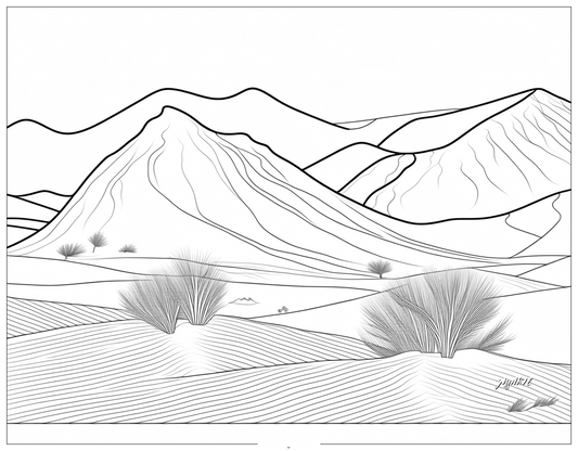 Desert of Beersheba (Genesis 21)- Neon and Sketch Outline Reference Images (2pk)