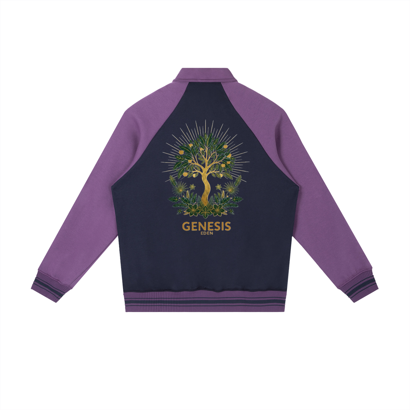 THE GENESIS COLLECTION: THE GARDEN Unisex Contrast Raglan Sleeve Baseball Jacket