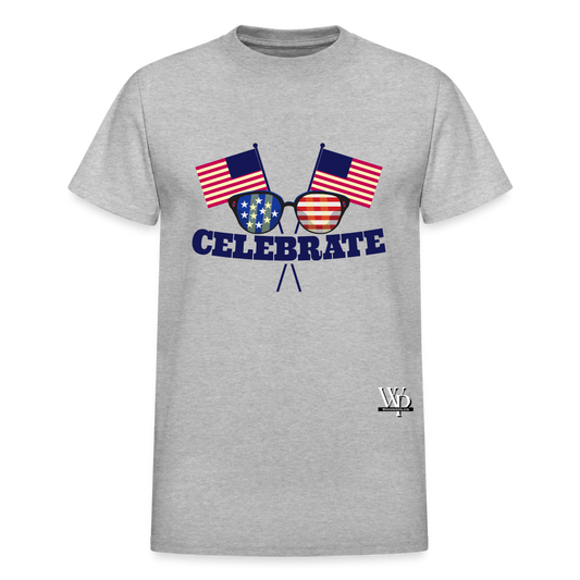 Celebrate 4th of July Unisex Tshirt - heather gray