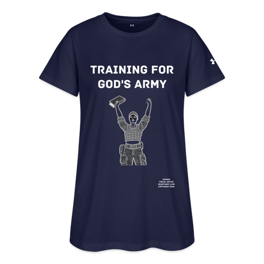Training For God's Army Under Armour Women's Athletic T-Shirt - navy