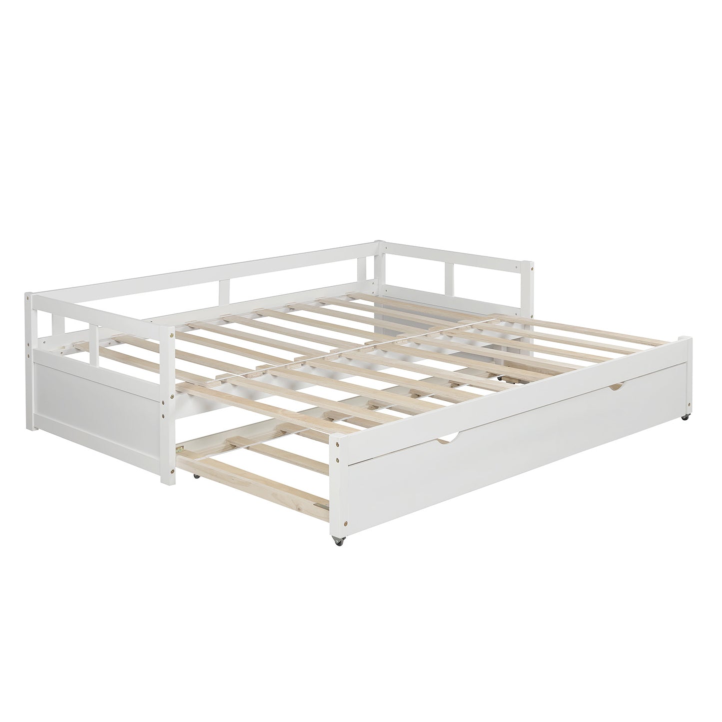 Extending Daybed with Trundle,Wooden Daybed with Trundle, White
