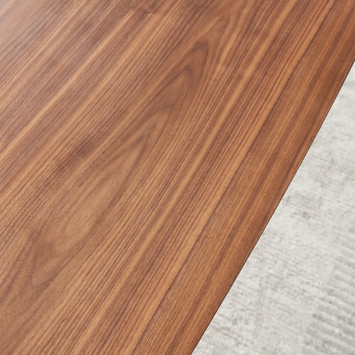 Rectangular Wood Veneer Dining Table with Iron Legs