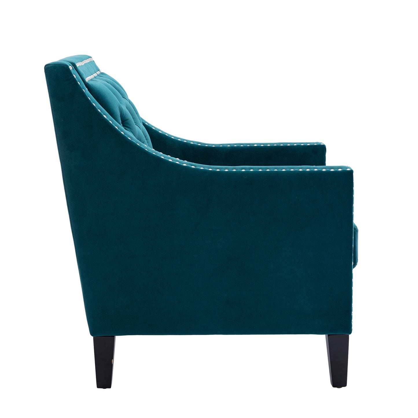 accent armchair living room chair with nailheads and solid wood legs