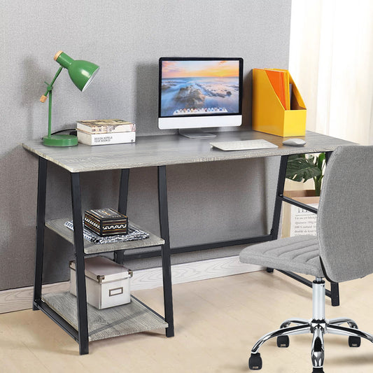 Wooden Desk with 2 Storage Racks