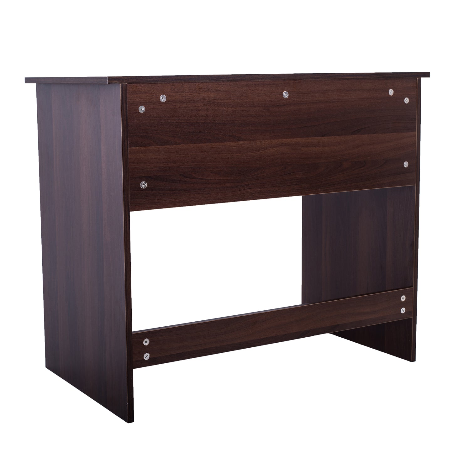 Computer Desk with 2 Pull Out Storage Drawers and Stable Wooden Frame, Walnut