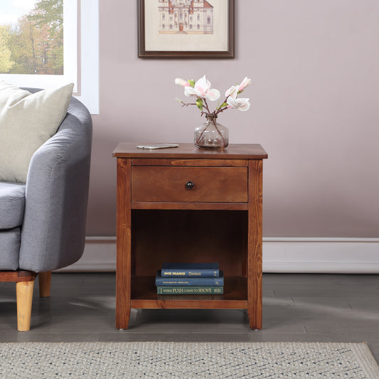U_Style 1 Drawer Nightstand Solid Wood, Traditional Design