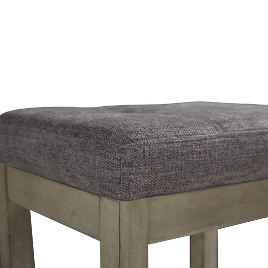 American Solid Wood High Elastic Vanity Stool(Dark Grey)