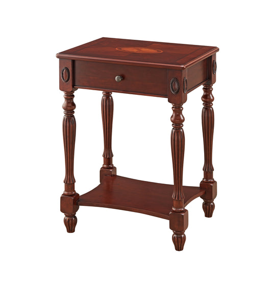 American solid wood square End table with drawer (Cherry)