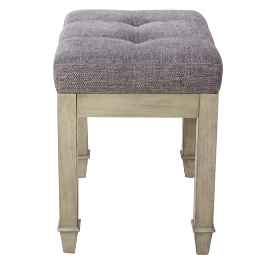 American solid wood high elastic shoe changing stool(Dark Grey)