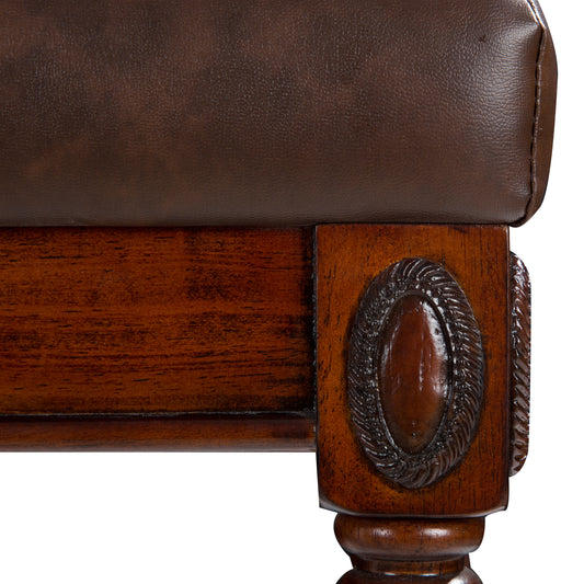 American solid wood high elastic shoe changing stool(Brown)
