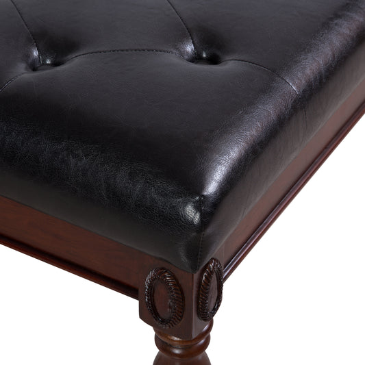 American Solid Wood High Elastic Vanity Stool(Black)
