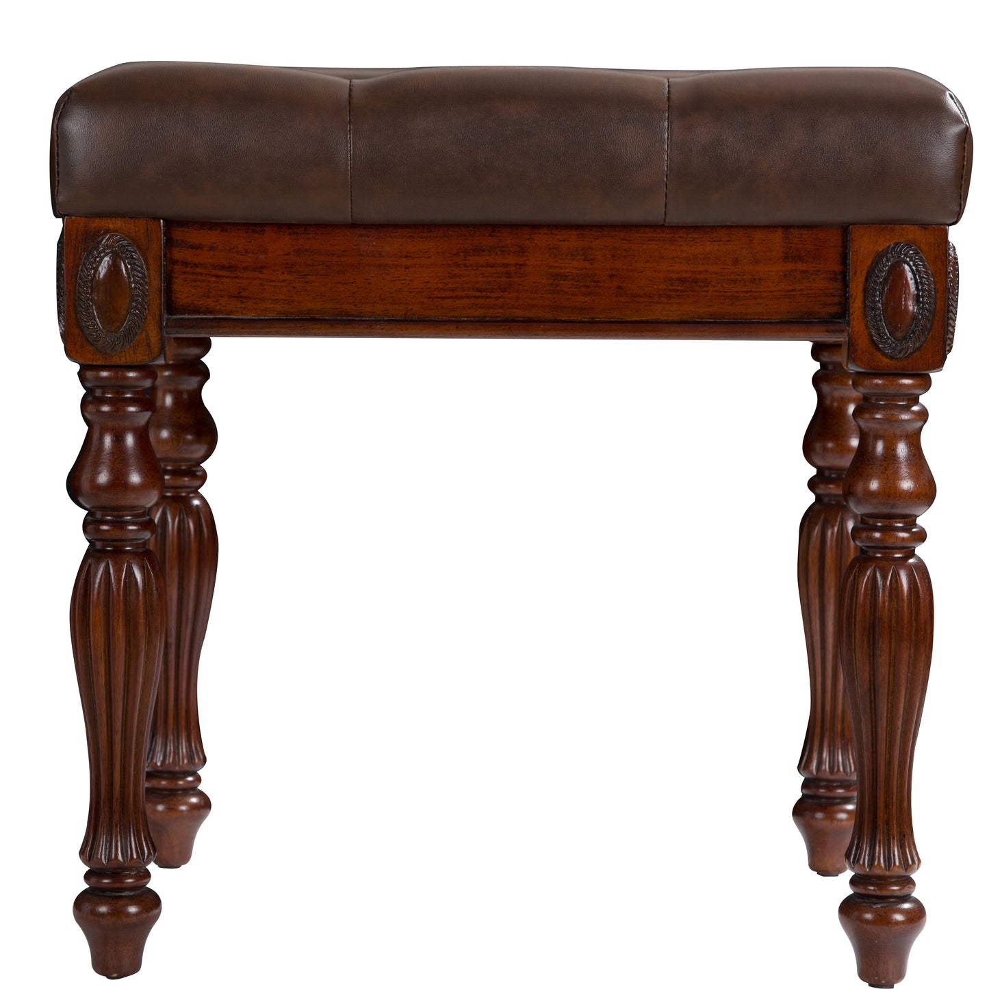 American solid wood high elastic shoe changing stool(Brown)