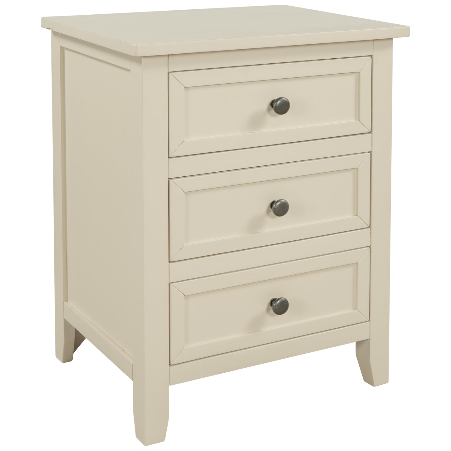 U_STYLE 3-Drawer End Table Storage Wood Cabinet ,Solid wood frame
