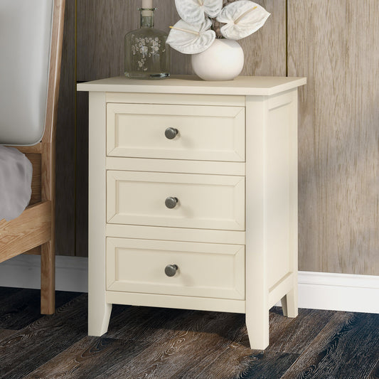U_STYLE 3-Drawer End Table Storage Wood Cabinet ,Solid wood frame