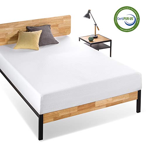 7 Inch Queen Platform Bed Frame with Headboard/Mattress Foundation/Box Spring Optional/Wood Slat Support, Queen & Ultima 10" Comfort Memory Foam Mattress