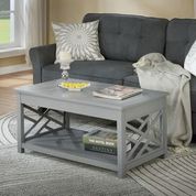 Coventry 36"W Wood Coffee Table, Gray