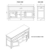 Savannah TV Cabinet, Ivory with Natural Wood Top
