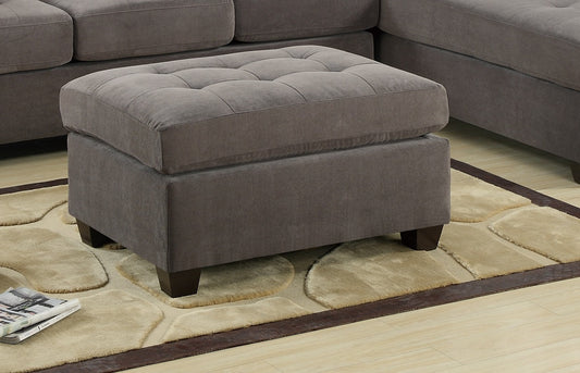 Cocktail Ottoman Waffle Suede Fabric Charcoal Color W Tufted Seats Ottomans Hardwoods
