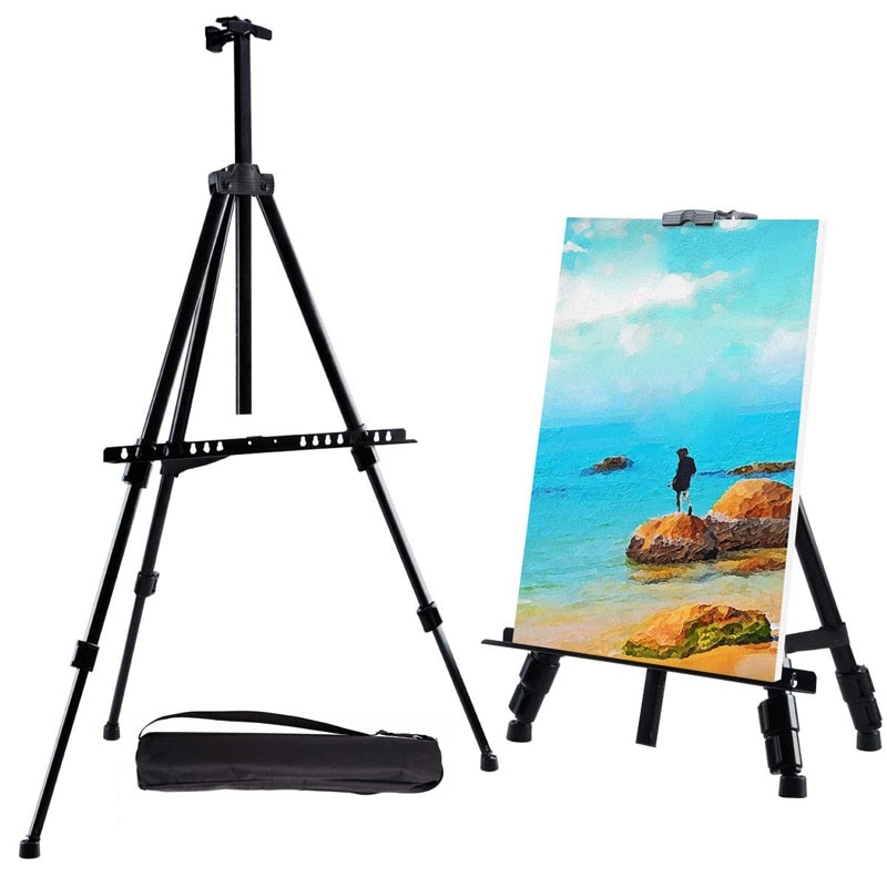 Portable Adjustable Metal Sketch Easel Stand Foldable Travel Easel Aluminum Alloy