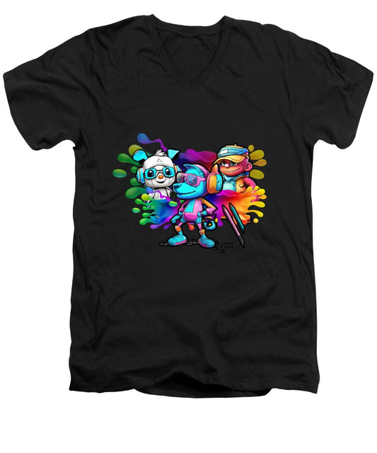 Cartoon Squad - Men's V-Neck T-Shirt