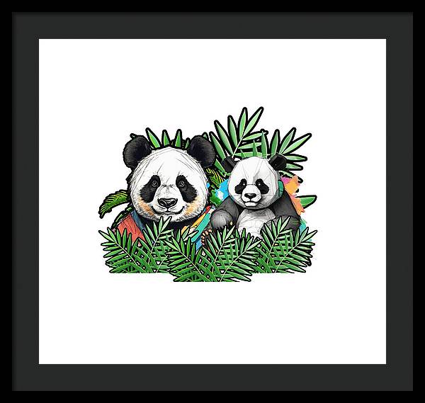 Colorful Panda - Framed Print