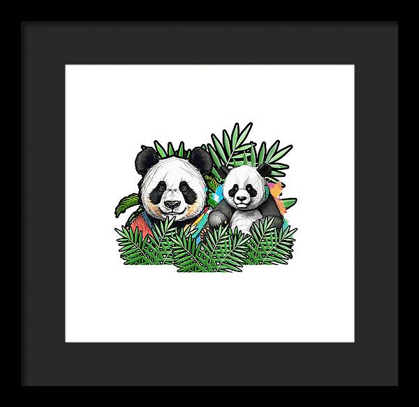 Colorful Panda - Framed Print