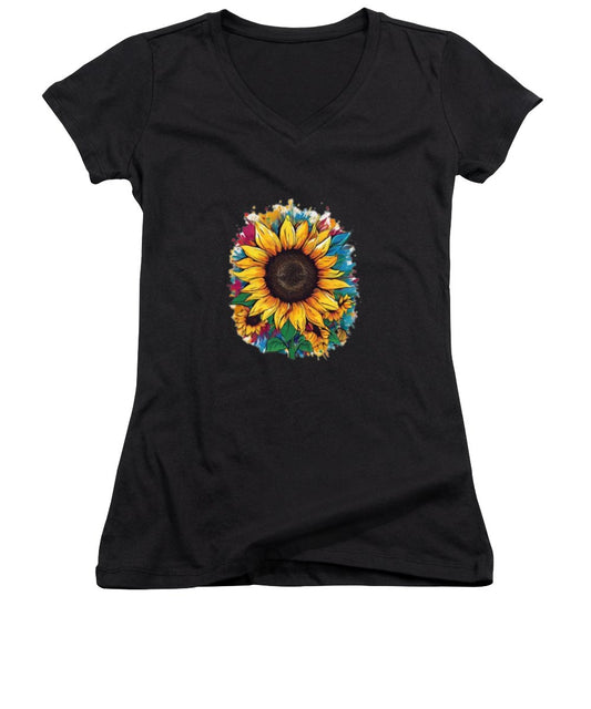 Colorful Sunflower - Women's V-Neck