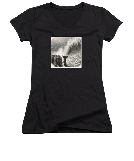 Moses Parting The Red Sea - Women's V-Neck