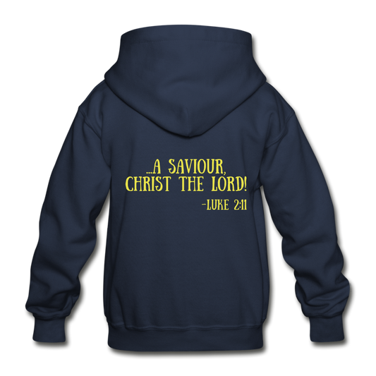 A King Is Born Gildan Heavy Blend Youth Hoodie - navy