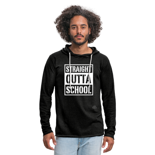 Straight Outta School Unisex Lightweight Terry Hoodie - charcoal grey