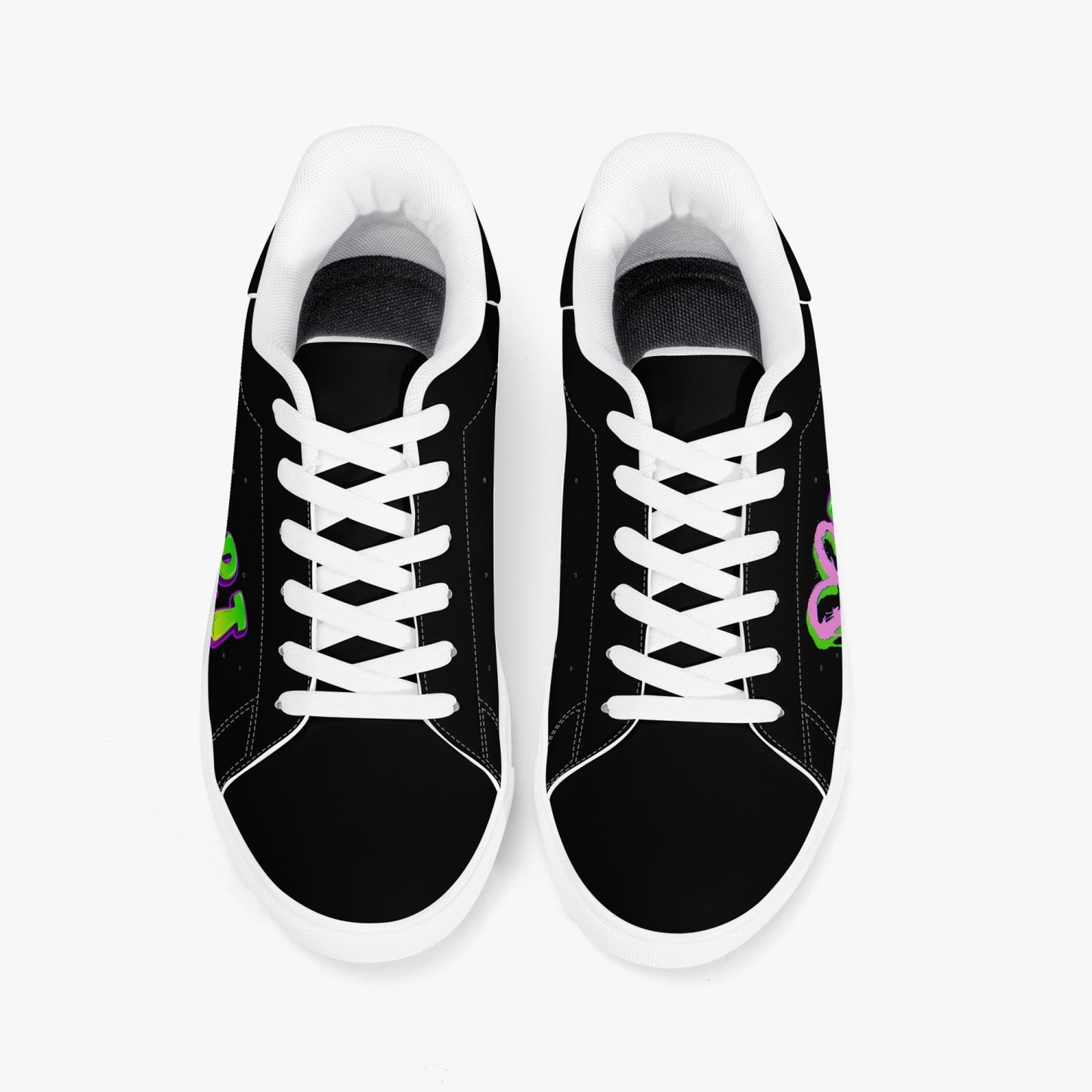 HEART4ART Low-Top Leather Sneakers - White/Black