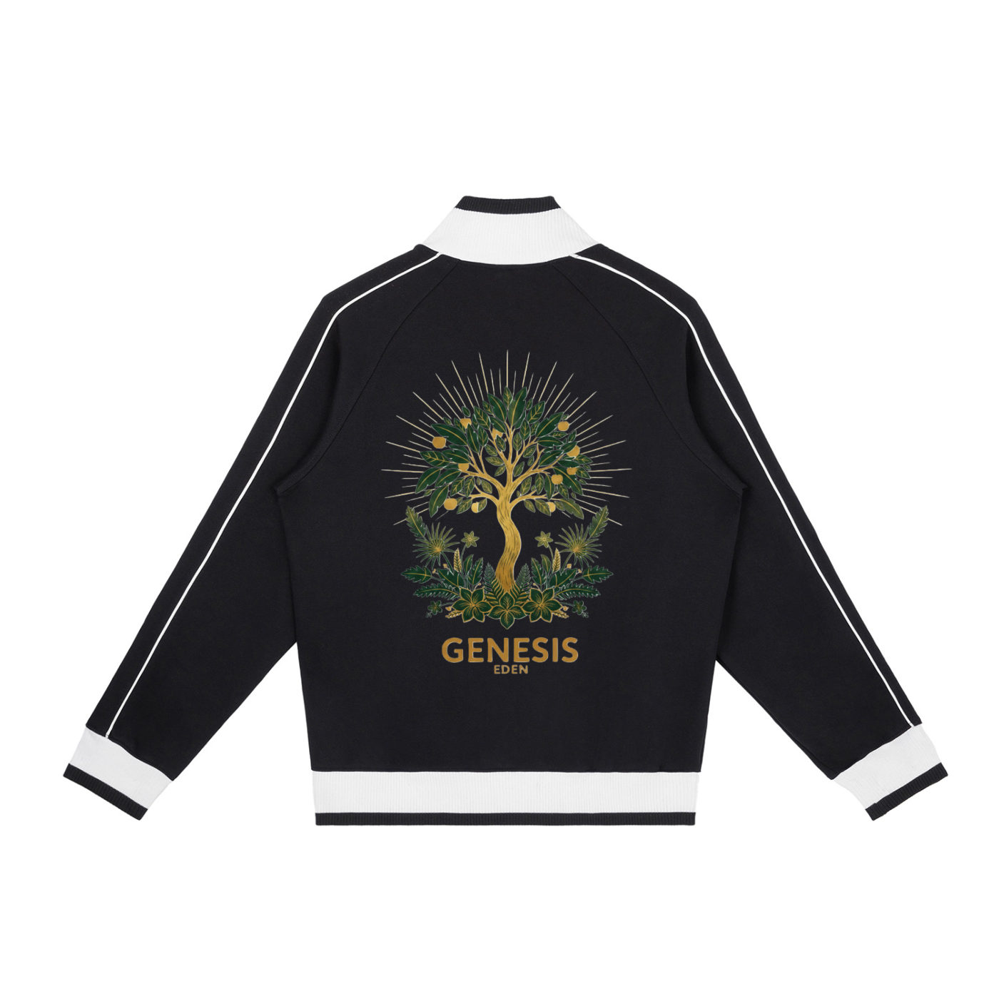 THE GENESIS COLLECTION: THE GARDEN Unisex Color Block Raglan Sleeve Zip Track Jacket