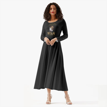 Solae Women's Long-Sleeve One-piece Dress (Black)