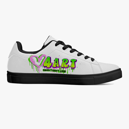 Heart4art Classic Low-Top Leather Sneakers - White/Black