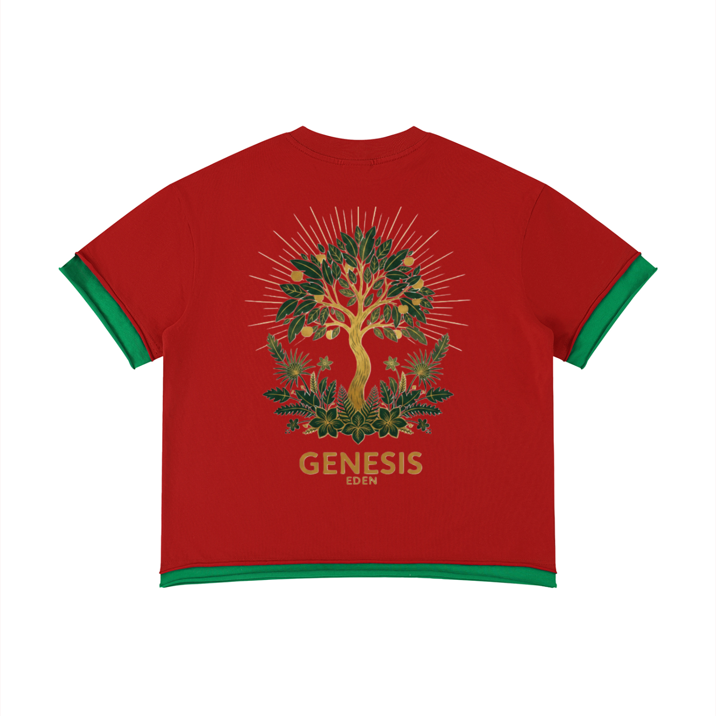 THE GENESIS COLLECTION: GARDEN Unisex Boxy Color Block T-Shirt