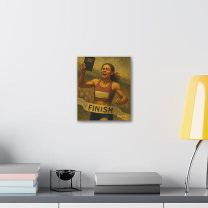 CHRISTIAN FEMALE TRACK RUNNER INSPIRED ARTWORK Canvas Stretched, 0.75"