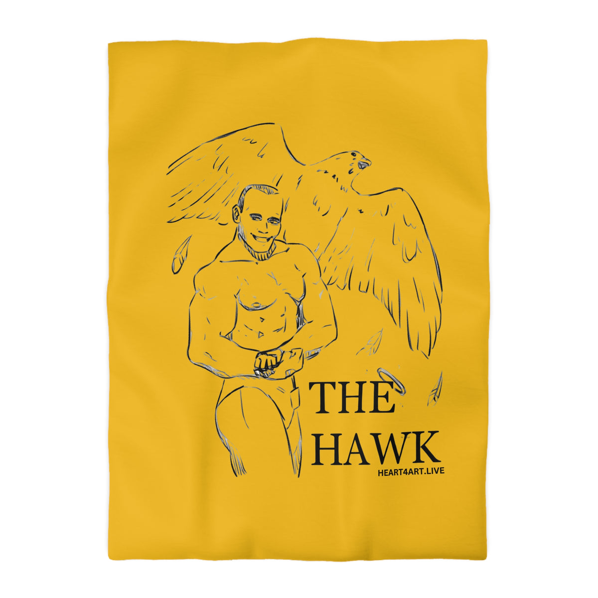 THE HAWK Microfiber Duvet Cover (Gold)