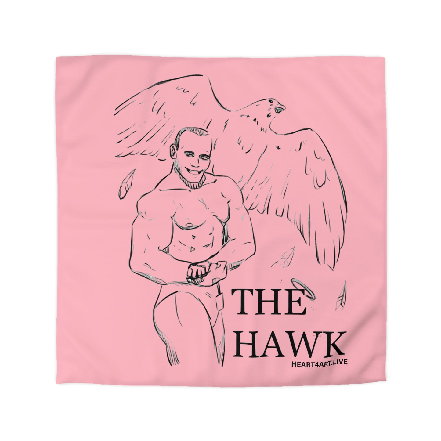 THE HAWK Microfiber Duvet Cover (Light Pink)