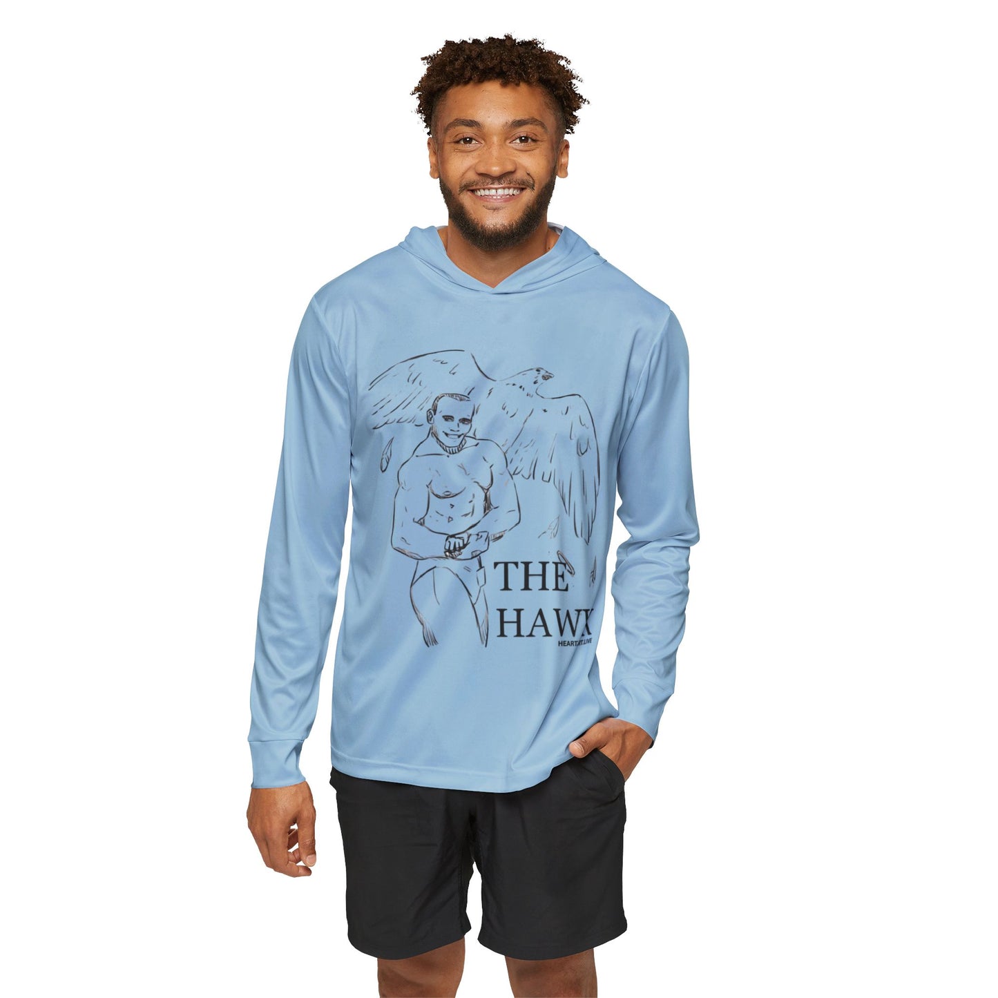 THE HAWK Men's Sports Warmup Hoodie (AOP) Light Blue