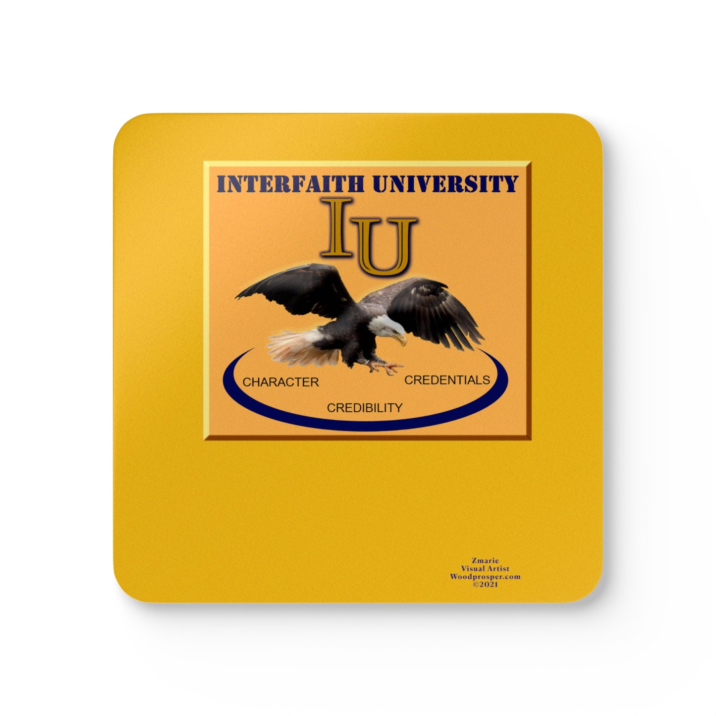 Interfaith University Corkwood Coaster Set (Gold)